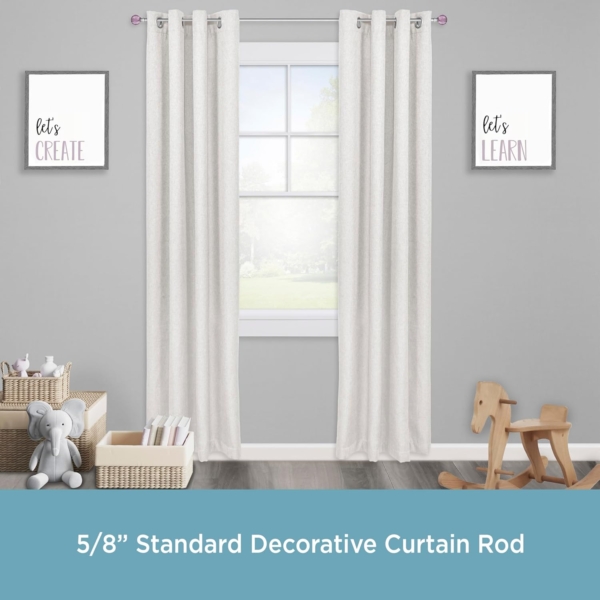 Amazon Basics Decorative Curtain Rod with Faceted Ball Finials Purple - Image 2