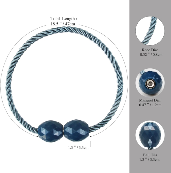 Magnetic Curtain Tiebacks Decorative Rope Holdback Holder - Image 2