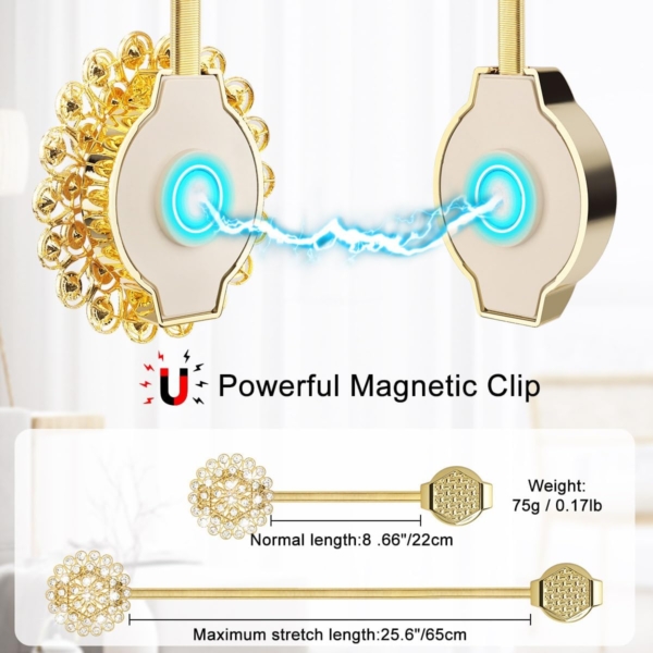 4 Pieces Magnetic Curtain Tiebacks Curtain Straps Magnetic Curtain - Image 2