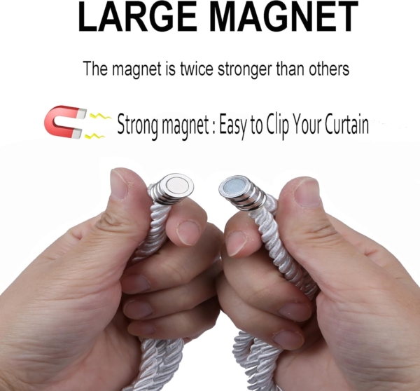 1 Pair Magnetic Curtain Tiebacks DELFINO Decorative Drape Tie Curtain - Image 2