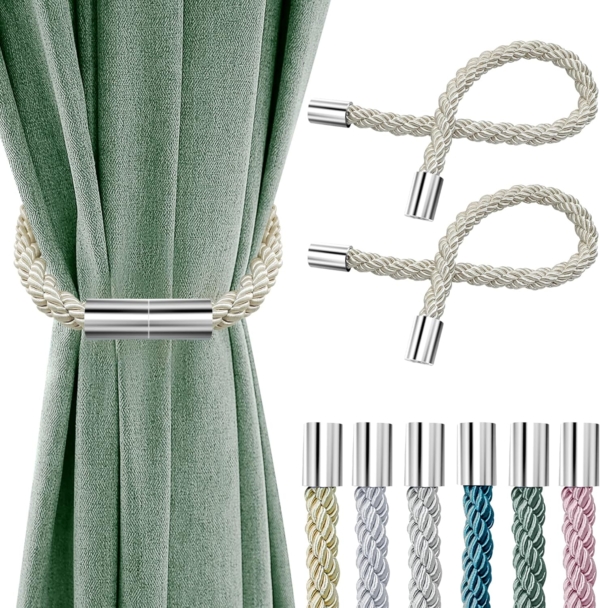 Curtain Tiebacks 2pcs Curtain Clips Rope, Curtains Holder Buckles - Image 2