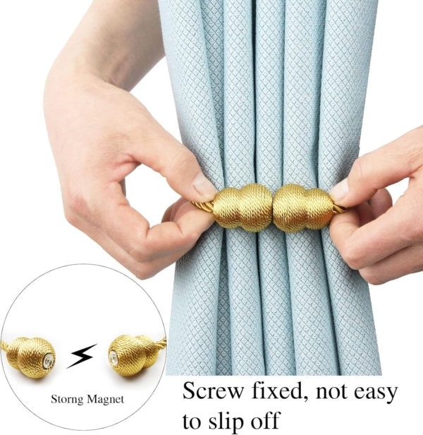 Curtain Holdbacks for Window Draperies Curtain Clips Rope Straps - Image 3