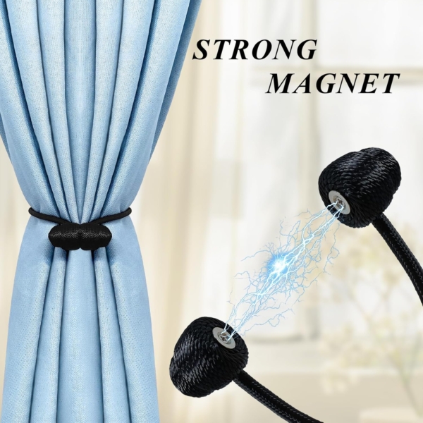 IM FineLife 4 Pieces Magnetic Curtain Tiebacks Curtain Straps - Image 3