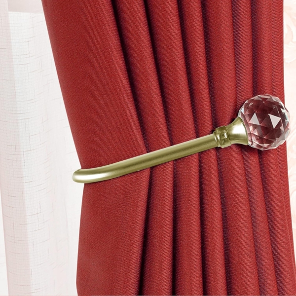 Curtain Holdback Drapery Tiebacks with Crystal Ball Heavy-Duty Alloy - Image 3