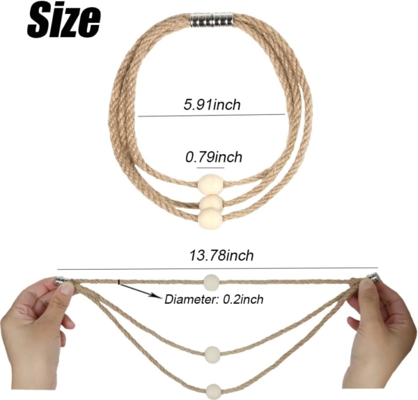 Magnetic Curtain Tiebacks Decorative Rope Holdback Holder for Home - Image 3