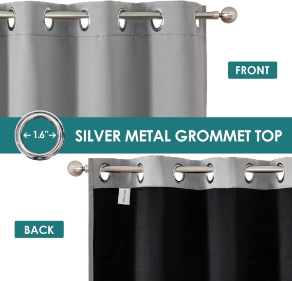 JUDA Thermal Insulated Grommet Blackout Curtains, 2Piece, 150x270cm - Image 4