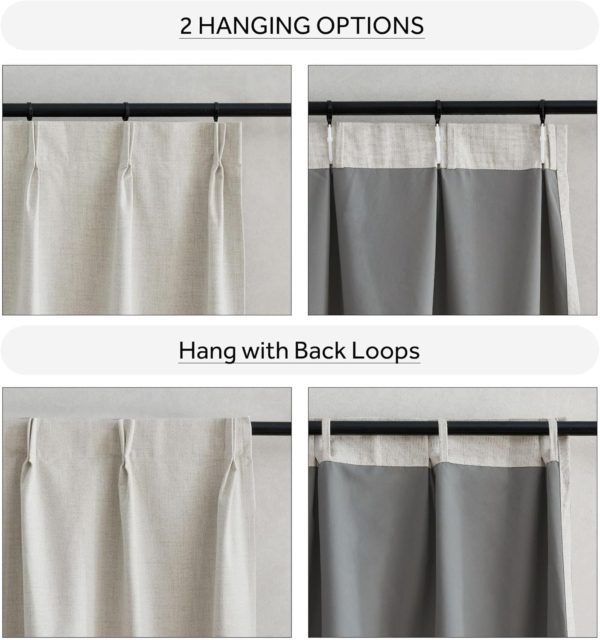 THS Blackout Curtain For Bedroom, 2 Pieces (Cream) - Image 3