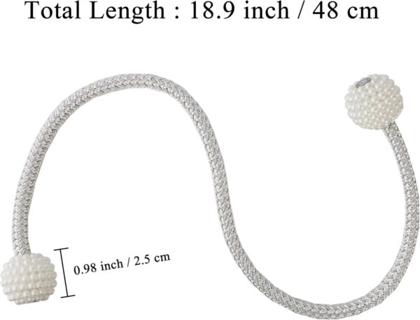 Magnetic Curtain Tiebacks Convenient Drape Tie Backs Pinowu Pearl - Image 3