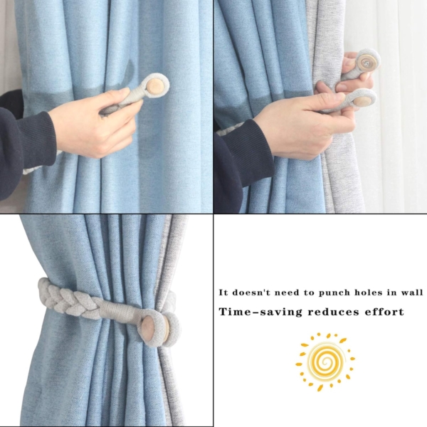 Strong Magnetic Tie Rope for Small Curtains Home Office Cafe Balcony - Image 3