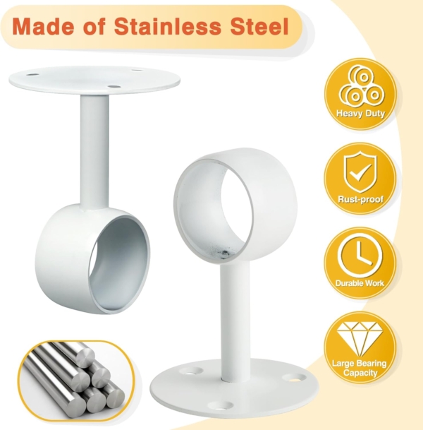 Curtain Rod Bracket Holder Curtain Rods No Drilling Adhesive Curtain - Image 2