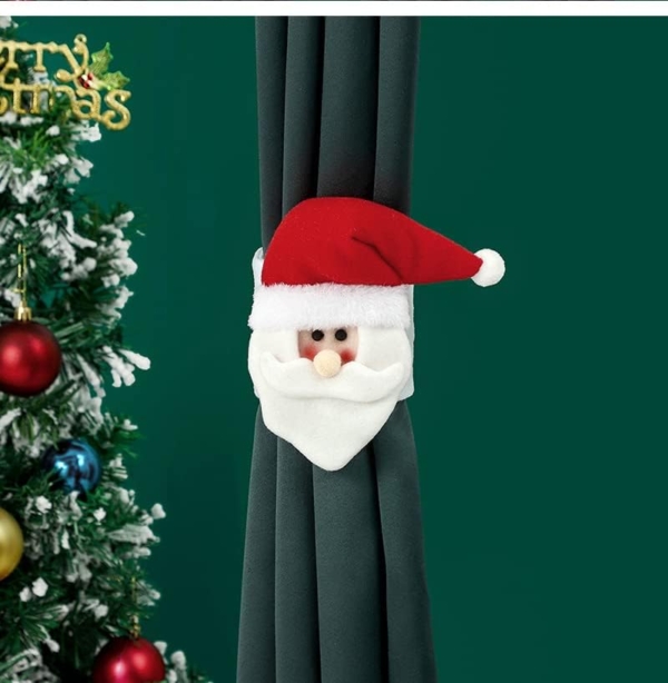 Christmas Curtain Buckle Santa Claus Snowman Elk Penguin Fastener - Image 3