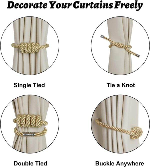 8 Pack Magnetic Drapery Tiebacks for Curtains OySeyFo Drapery Holdback - Image 3
