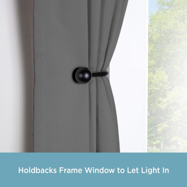 Kenney Medieval Hook Window Curtain Holdback Pair, Black - Image 3
