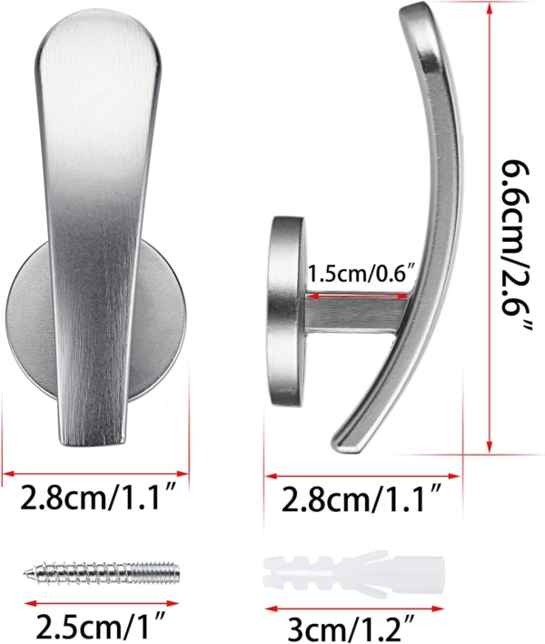Curtain Holdback Hook with Ball Curtain Drapery Holders Aluminum Alloy - Image 3