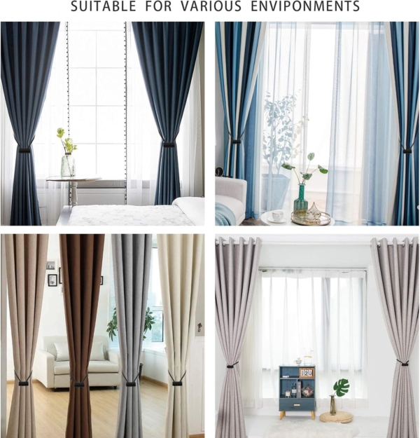 Magnetic Curtain Tiebacks,Home Sheer Blackout Drapes Blind Curtains - Image 3