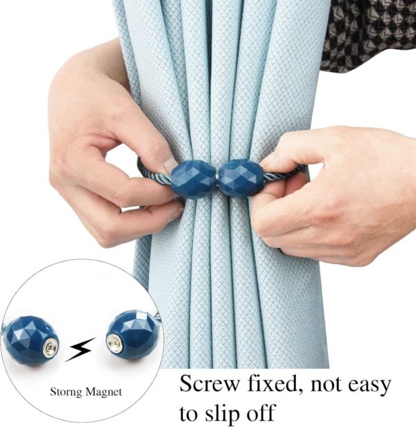 Magnetic Curtain Tiebacks Decorative Rope Holdback Holder - Image 3