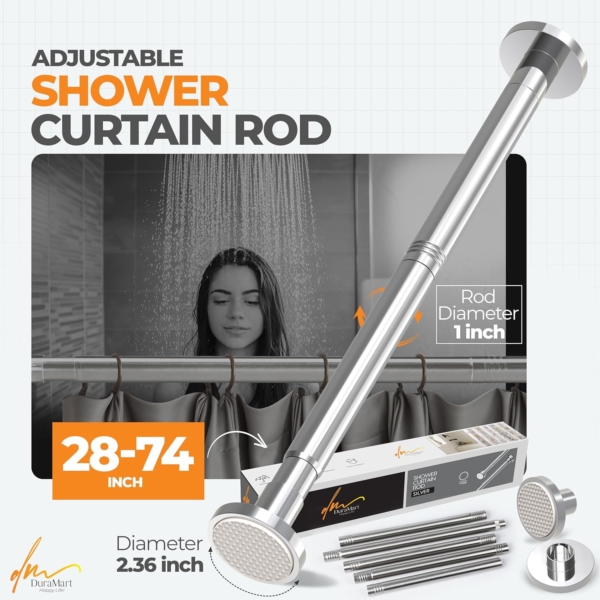 Home Pro "L" Aluminium Tension Rod, 80 cm Size - Image 3