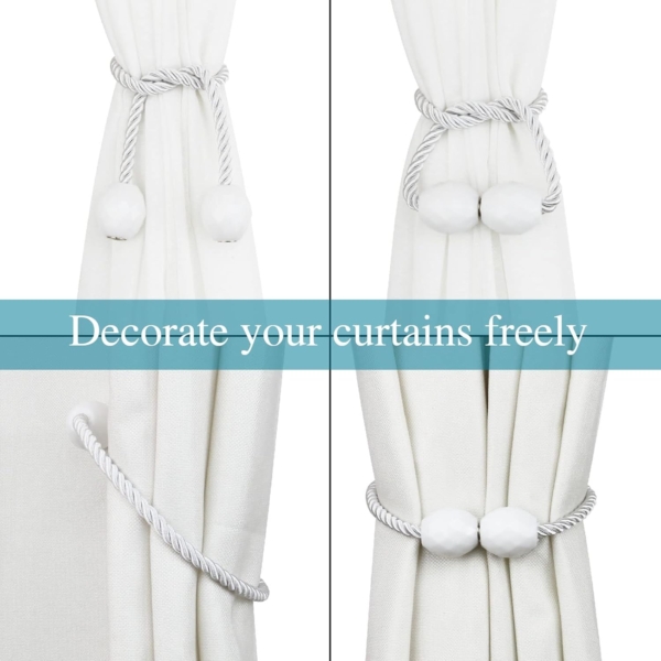 Helloberry 2 Pieces Strong Magnetic Curtain Tiebacks Curtain Drape - Image 3