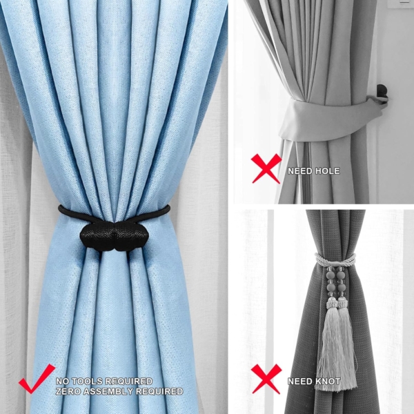IM FineLife 4 Pieces Magnetic Curtain Tiebacks Curtain Straps - Image 4