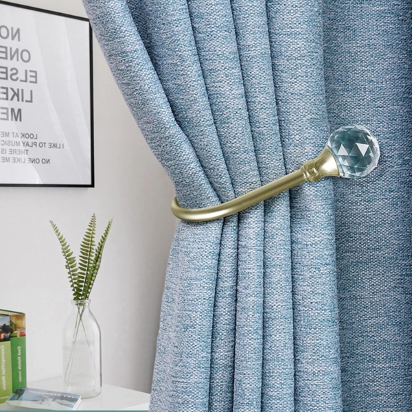 Curtain Holdback Drapery Tiebacks with Crystal Ball Heavy-Duty Alloy - Image 4