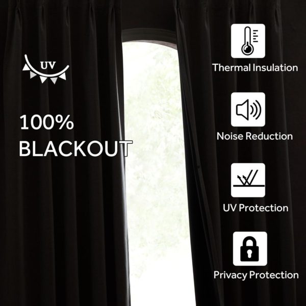 THS Blackout Curtain For Bedroom, 2 Pieces (Cream) - Image 4