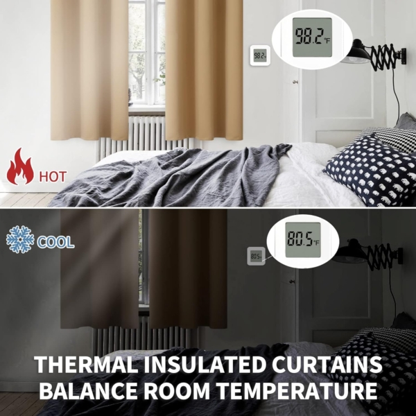 IHOME HOMIE 2 PANELS Curtains Blackout Curtain for Bedroom Living Room - Image 4