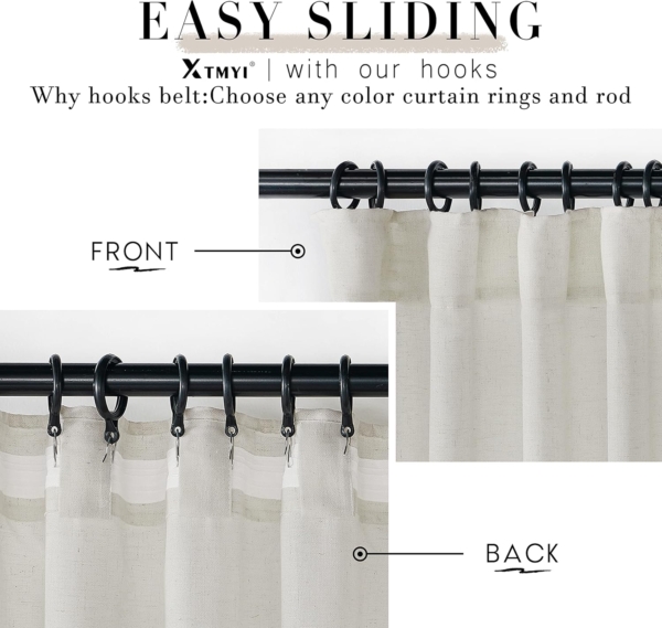 TTS Textile Decoration Sheer Curtains for Living Room Off White - Image 4