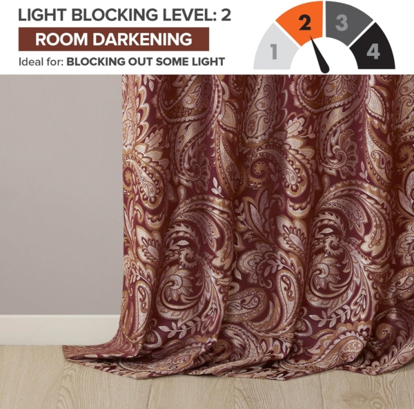 Home Sizzler 2 Pieces Polyester Door Curtains Maroon, 3D Abstract - Image 4