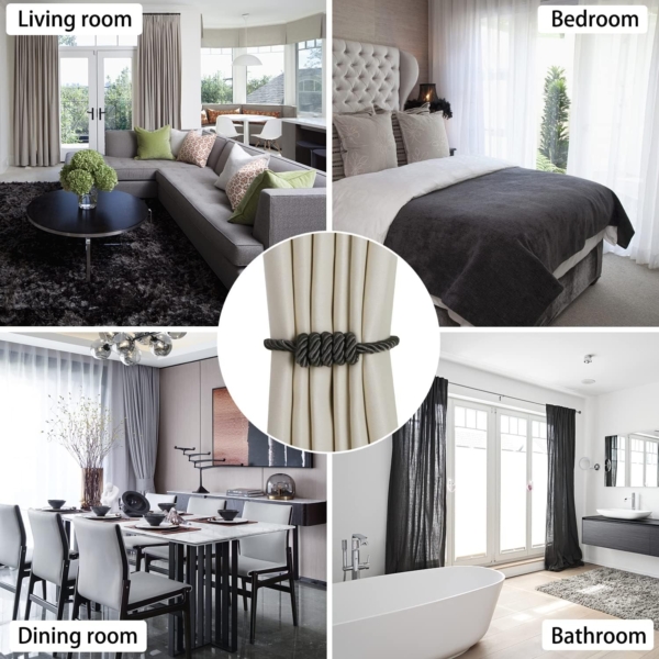 4 Pcs Set Magnetic Curtain Tiebacks 2 Pair-Magnetic Curtain Straps - Image 4