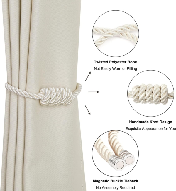 Magnetic Curtain Tiebacks Curtain Straps Curtain Holder Buckle hooks - Image 4