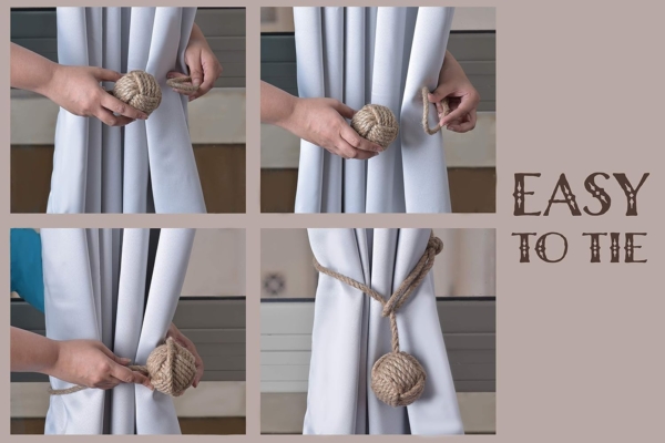 DAYONG 2 Pack Curtain Rope Tiebacks Hand Braided Curtain Tie Back - Image 4