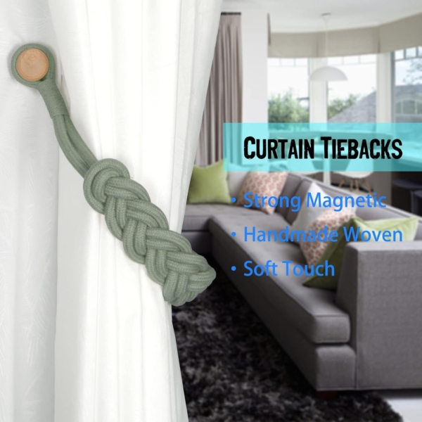 Curtain Holdbacks Tiebacks Magnetic Rope Drape Tie Backs Holders - Image 4