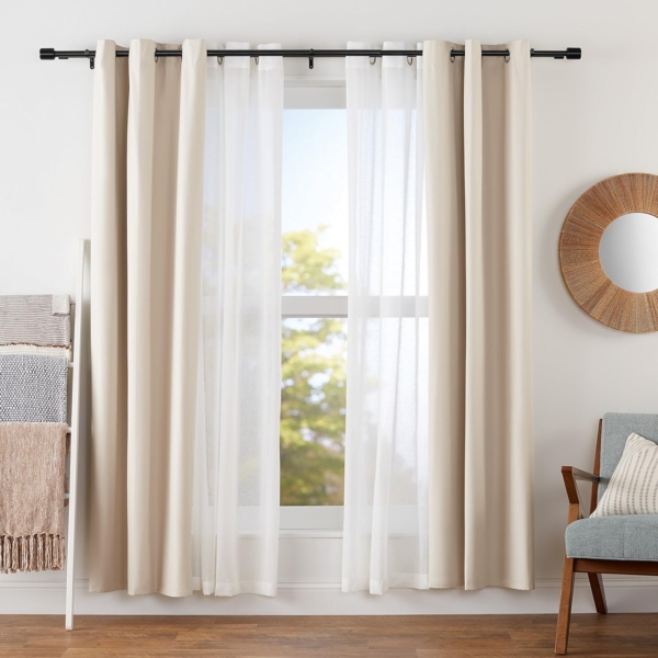 AmazonBasics 2,54 cm Double Curtain Rod with Cap Finials - Image 4