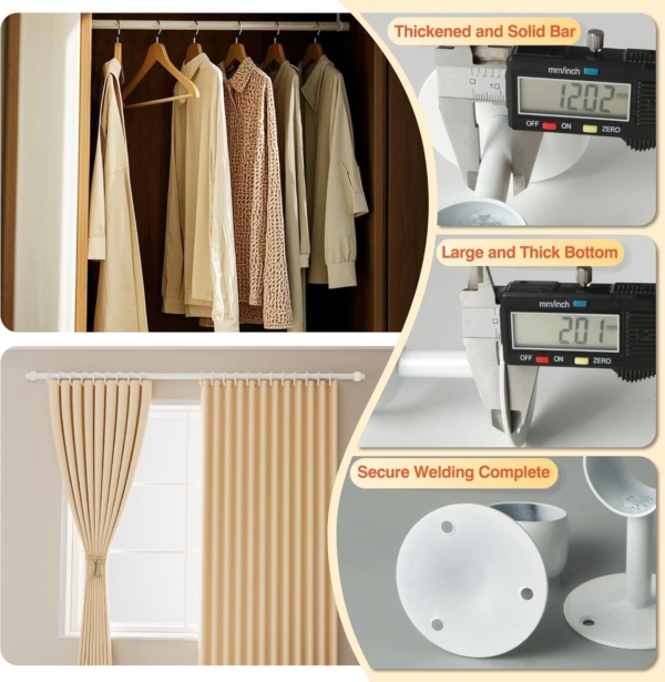 Curtain Rod Bracket Holder Curtain Rods No Drilling Adhesive Curtain - Image 3