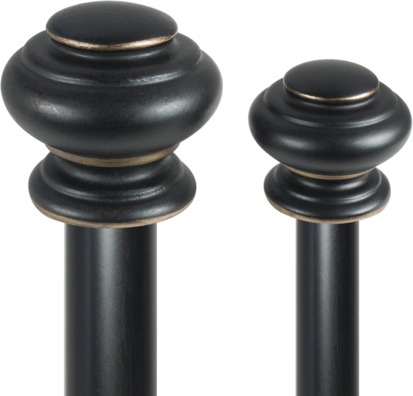 Decopolitan Urn Telescoping Double Drapery Rod Set, 36-72", Antique Bronze - Image 4