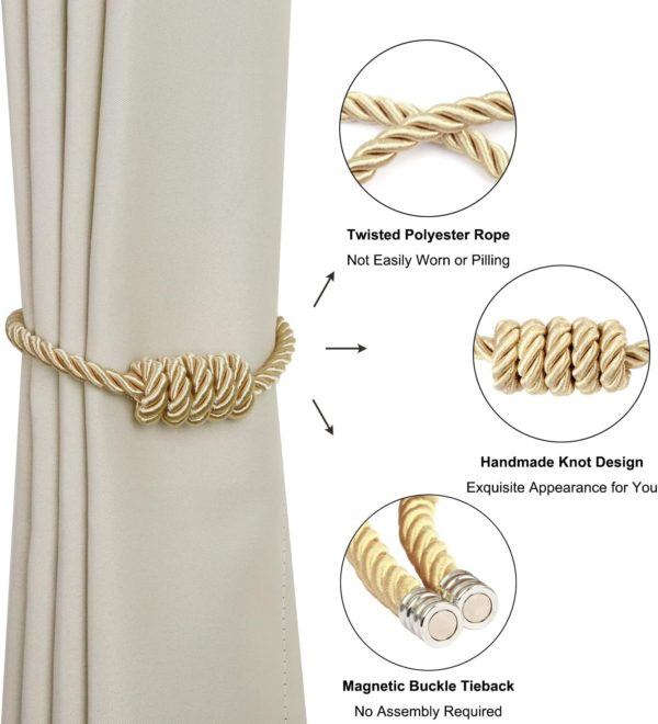 8 Pack Magnetic Drapery Tiebacks for Curtains OySeyFo Drapery Holdback - Image 4
