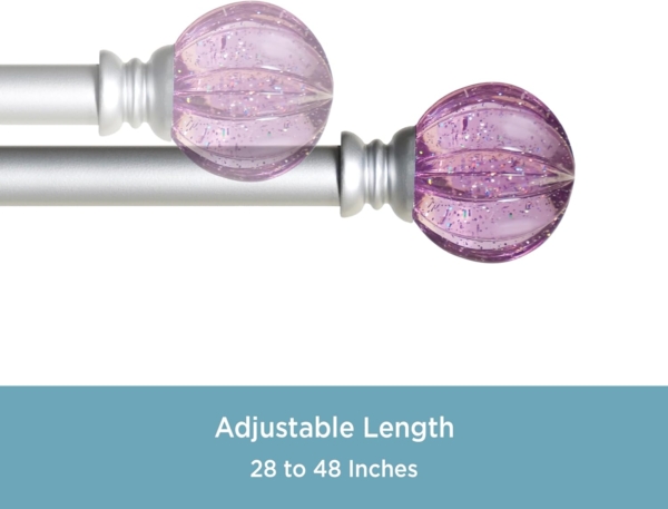 Amazon Basics Decorative Curtain Rod with Faceted Ball Finials Purple - Image 4