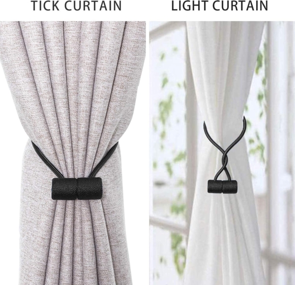 Magnetic Curtain Tiebacks,Home Sheer Blackout Drapes Blind Curtains - Image 4