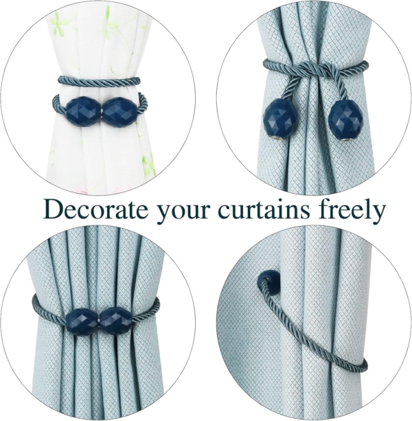 Magnetic Curtain Tiebacks Decorative Rope Holdback Holder - Image 4