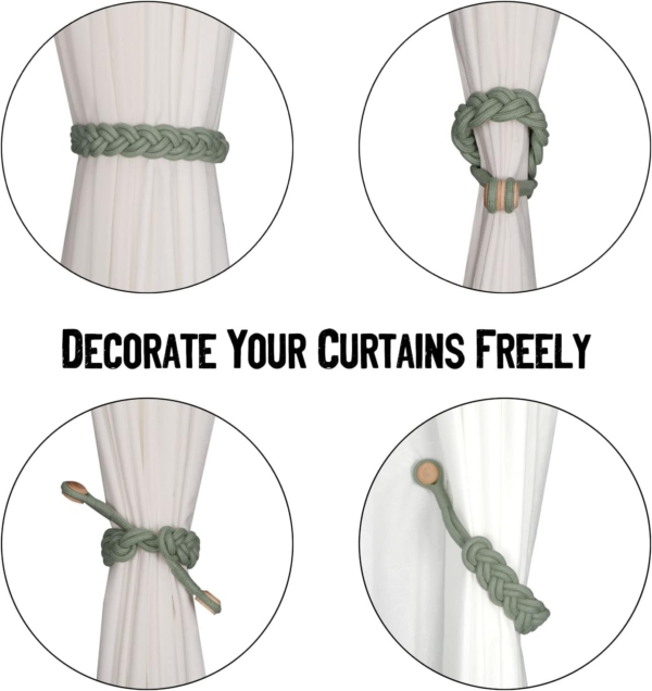 Magnetic Curtain Tiebacks 1Pair Magnetic Curtain Strap Strong Magnetic - Image 4