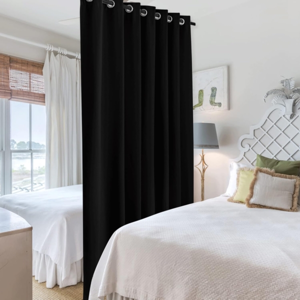 Queenzliving Blackout Curtain, Long Door 9 feet- Pack of 1, Black - Image 4