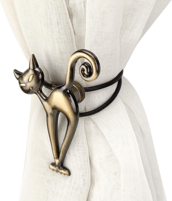 Curtain Holder Buckles Cute Cat Magnetic Curtain Curtain Clips Rope - Image 4