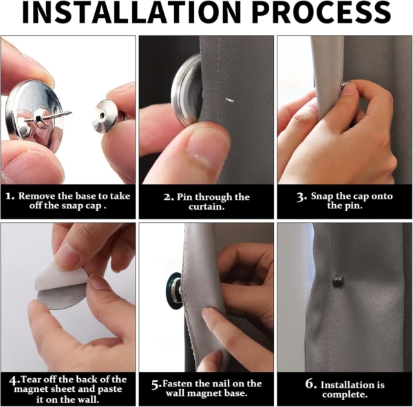 Magnetic Curtain Holder Buckle hooks for Home Sheer Blackout Drapes - Image 4