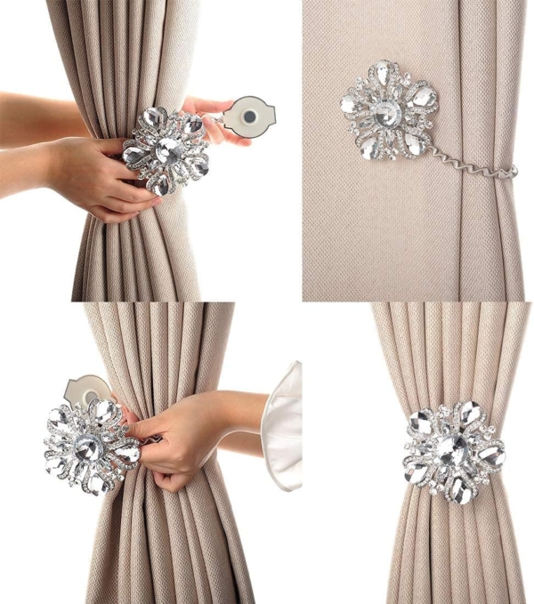 Window Tie Backs European curtain Clasp Diamond Magnet Button - Image 5