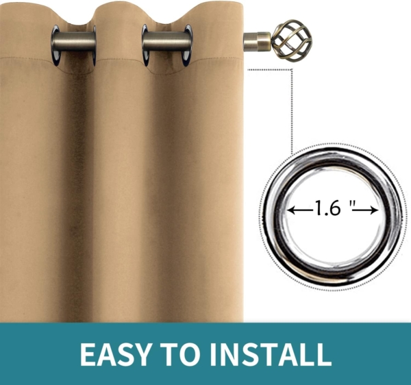 IHOME HOMIE 2 PANELS Curtains Blackout Curtain for Bedroom Living Room - Image 5
