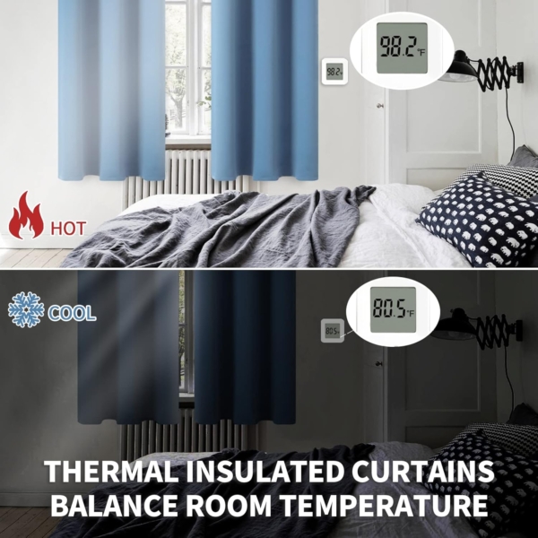 JUDA Thermal Insulated Grommet 2 Panels Curtains for Living Room - Image 4