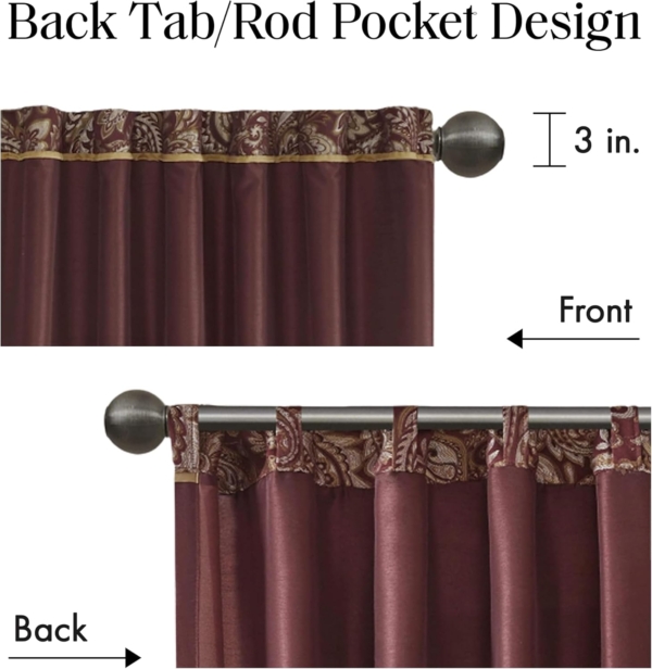 Home Sizzler 2 Pieces Polyester Door Curtains Maroon, 3D Abstract - Image 5