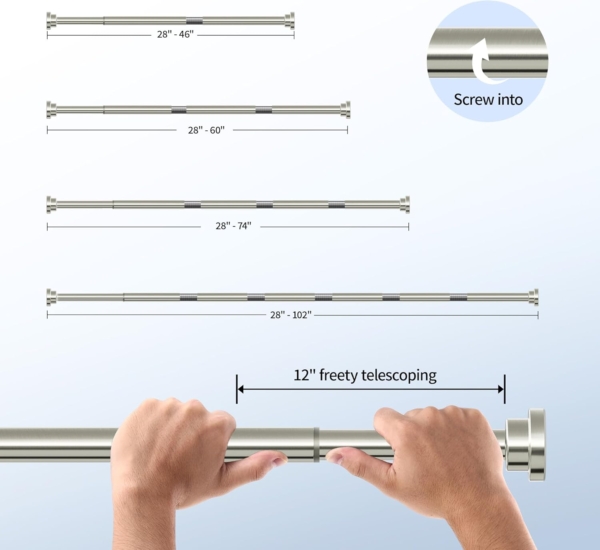 Home Pro "L" Aluminium Tension Rod, 80 cm Size - Image 5