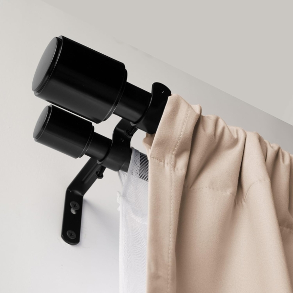 AmazonBasics 2,54 cm Double Curtain Rod with Cap Finials - Image 5