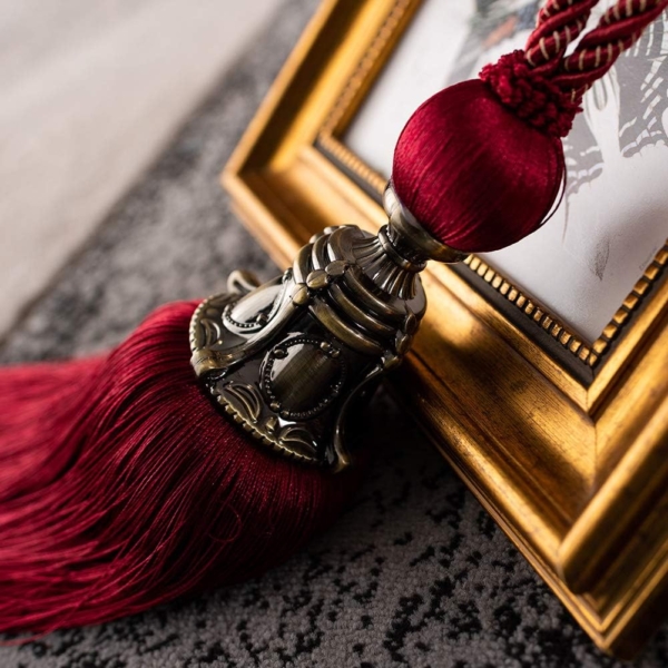 Kuber IndUStries Velvet 2 Pieces Curtain Tie Back Tassel Set (Maroon) - Image 5